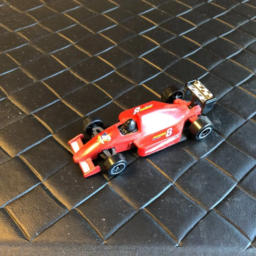 Vintage Miniature Die Cast Turbo Race Car Red #8